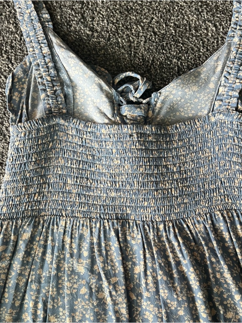 American Eagle Outfitters Blue Floral Sundress with Tie Detail - Picture 5 of 7